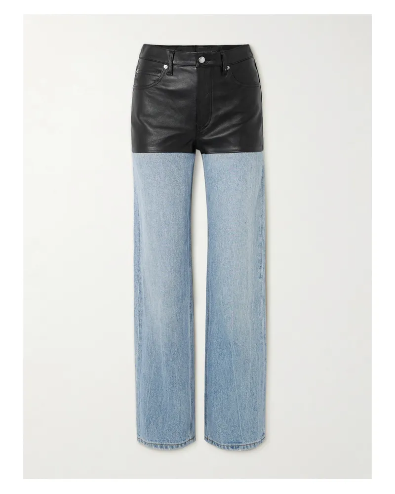 Alexander Wang Tief Sitzende Jeans Mit Lederbesätzen - Blau Blau