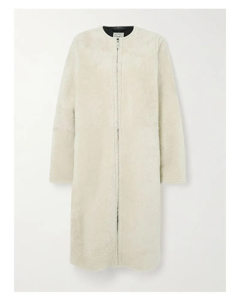 Totême Mantel Aus Shearling - Creme Creme