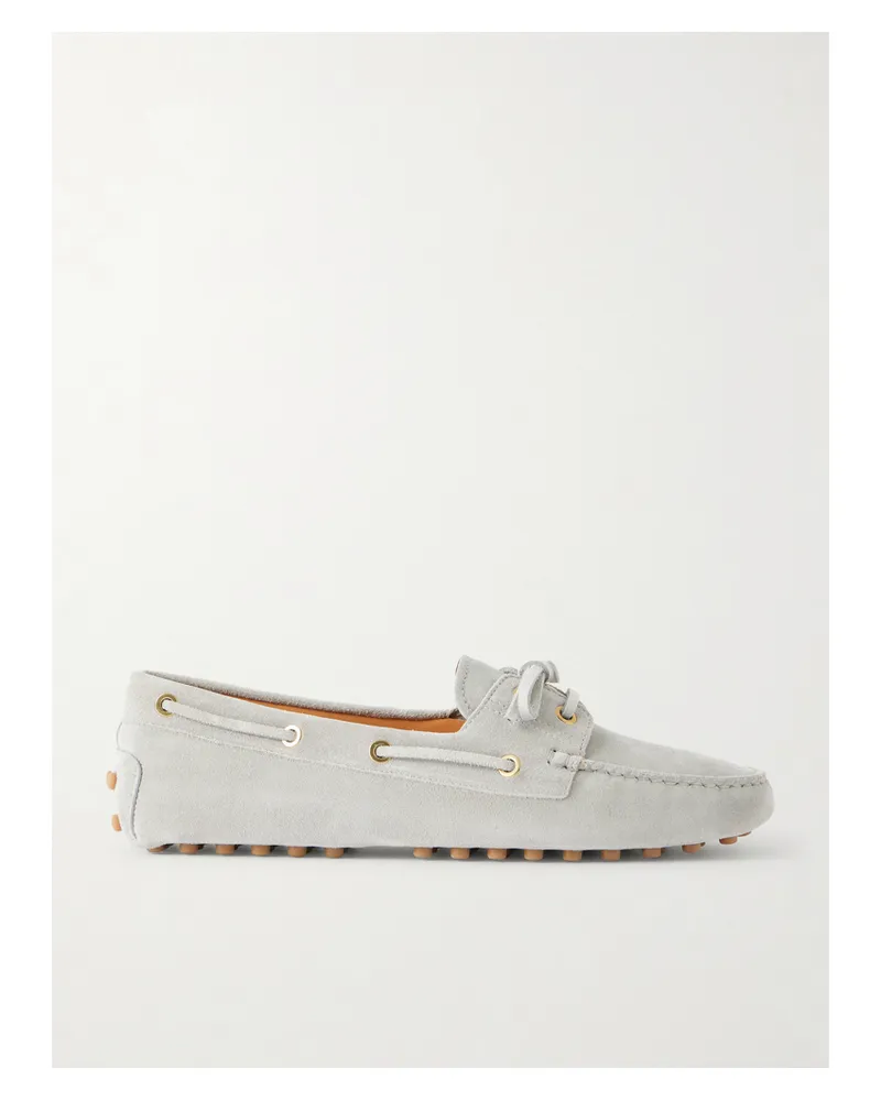 TOD'S Gommino Suede Boat Shoes - Blue Blue