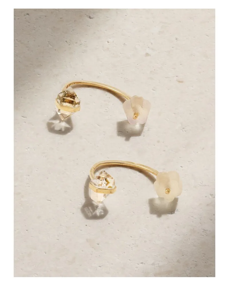 Melissa Joy Manning Mini Wishbone Ohrringe Aus 14 Karat Gold Mit Herkimer-diamanten Gold