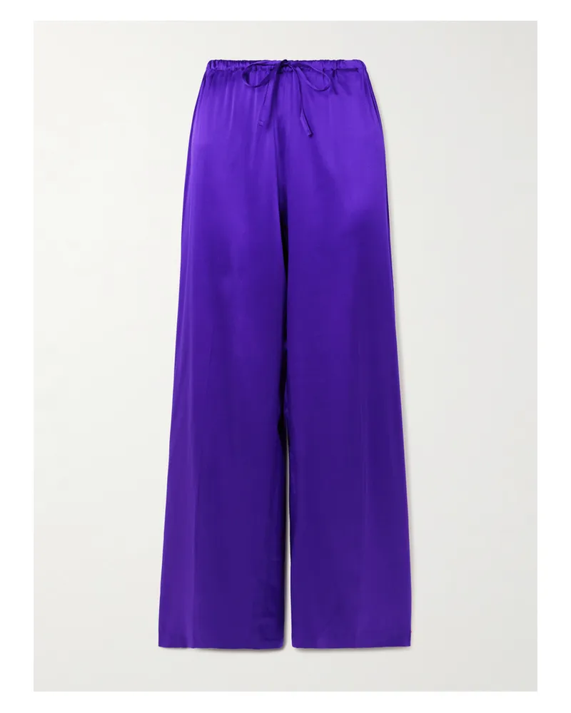 Dries van Noten Hose Mit Geradem Bein Aus Satin Aus Einer Seidenmischung - Lila Lila