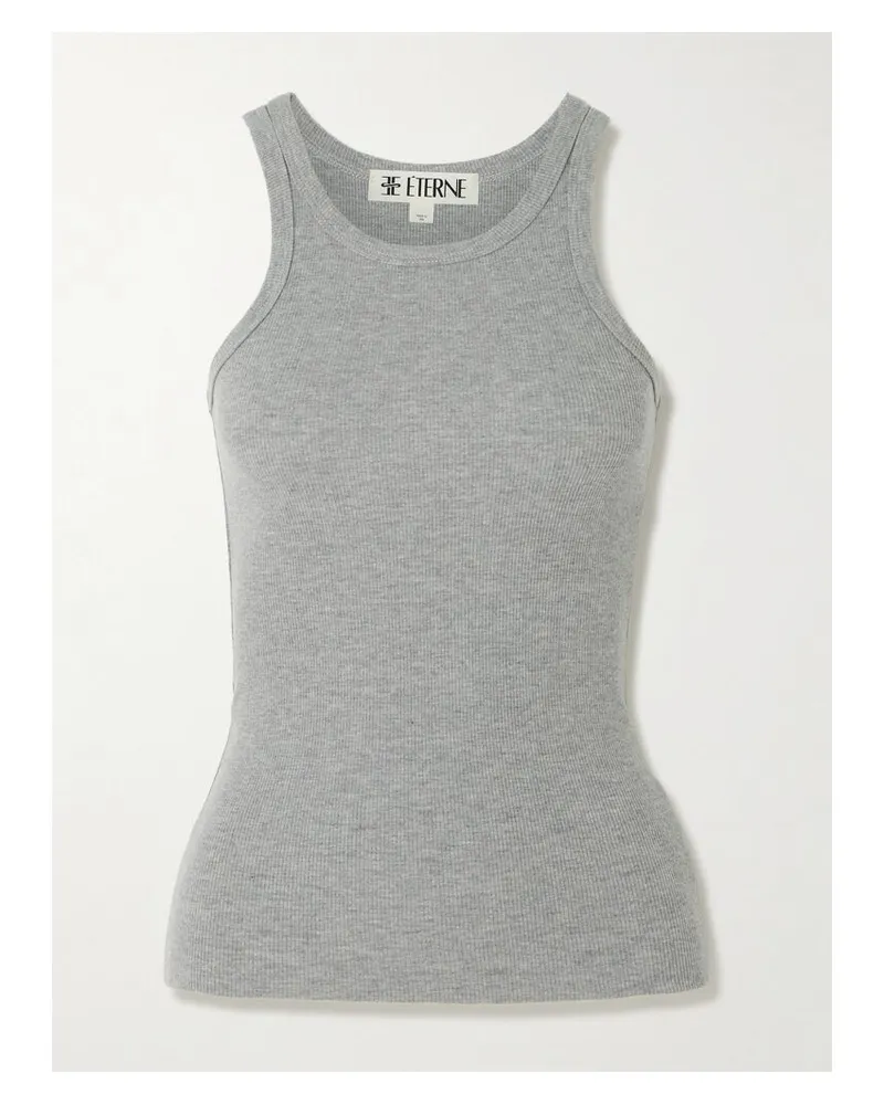 ÉTERNE Tanktop Aus Geripptem Stretch-jersey - Grau Grau