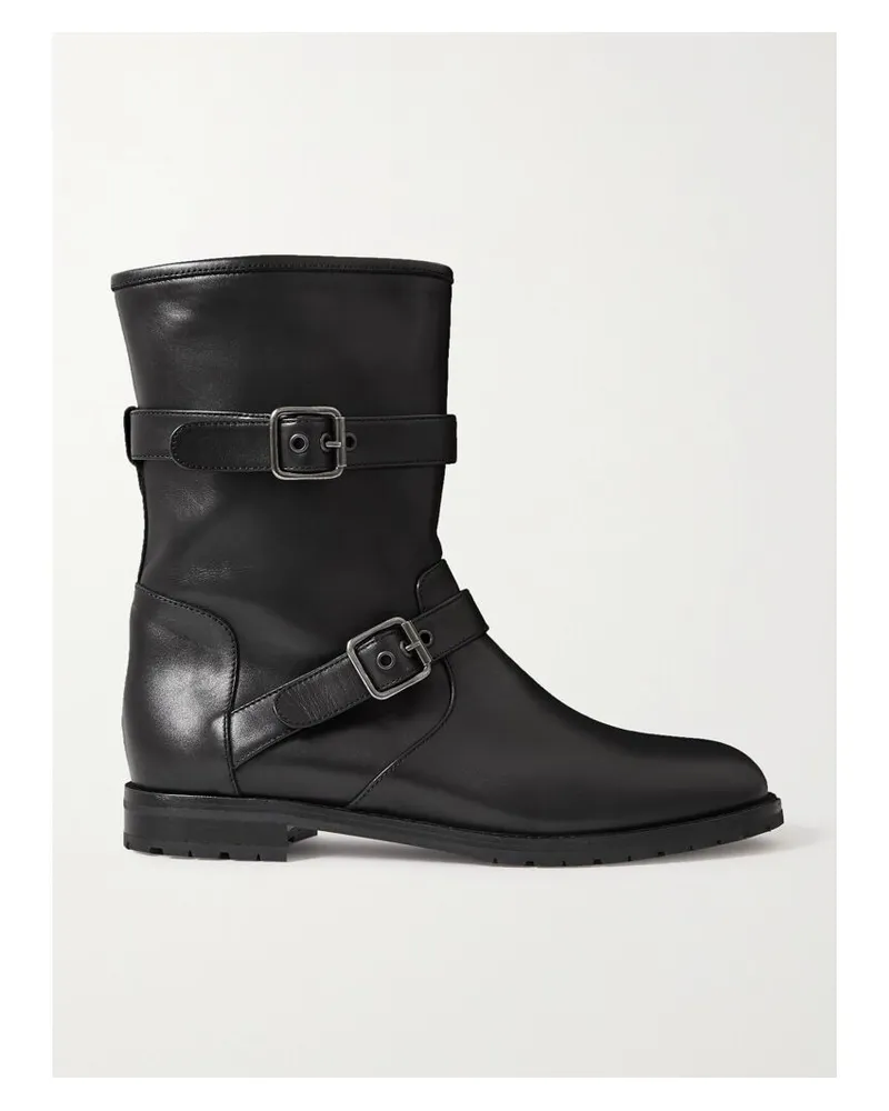 Manolo Blahnik Sulaltra Lederstiefel Mit Schnallen - Schwarz Schwarz