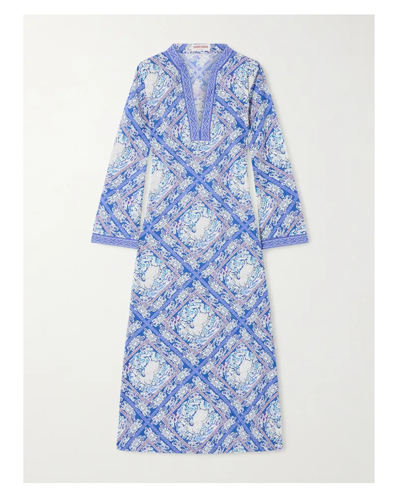 Emporio Sirenuse Giada Printed Cotton Coverup - Blue Blue