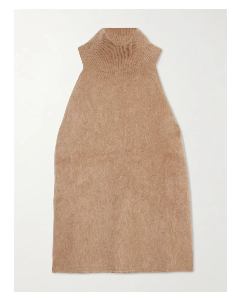 Lisa Yang Leya Brushed-cashmere Turtleneck Top - Brown Brown