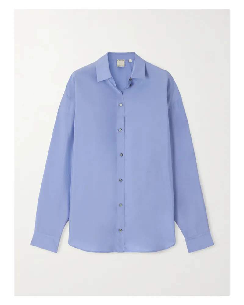 Calvin Klein Hemd Aus Seidensatin - Lila Lila