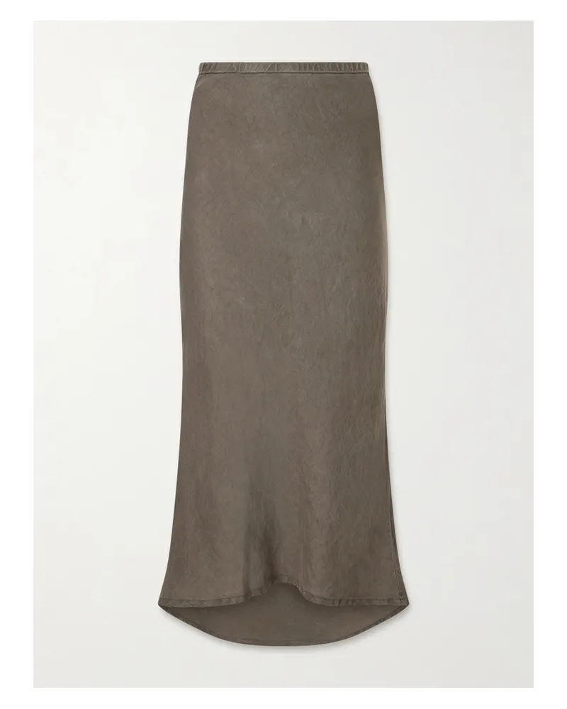 James Perse Linen Midi Skirt - Green Green