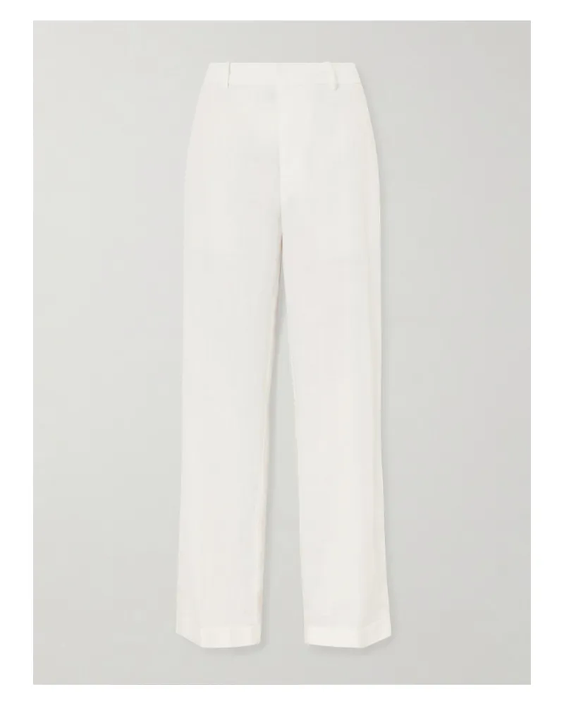 Ralph Lauren Pleated Linen Straight-leg Pants - White White