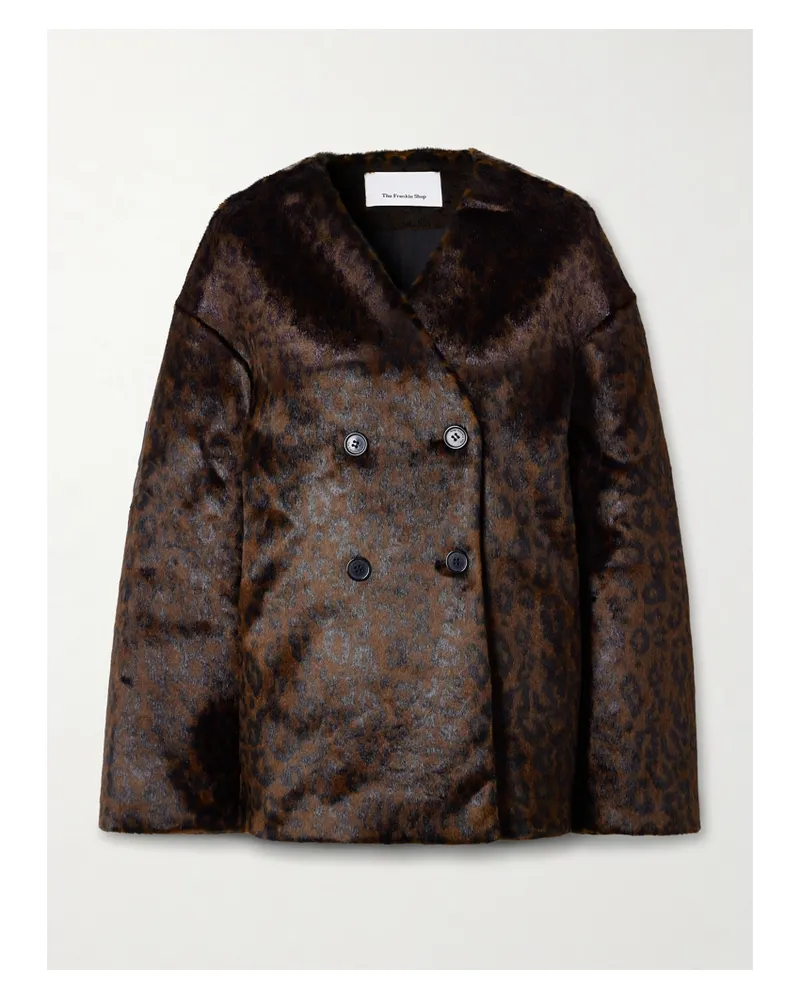 FRANKIE Shop Valentina Oversized-jacke Aus Plüschmaterial Mit Leopardenmuster - Animal-Print Animal-print