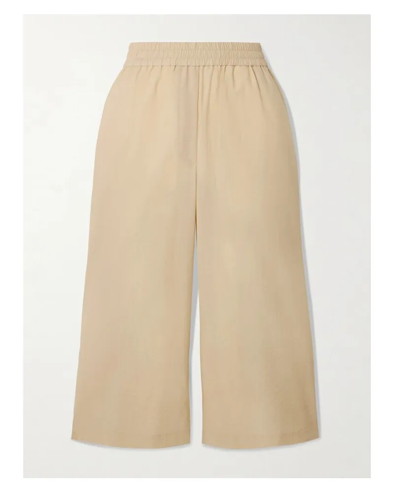 Loewe Paula's Ibiza Hose Mit Weitem Bein Aus Einer Baumwollmischung In Knitteroptik Mit Applikation - Neutral Neutral