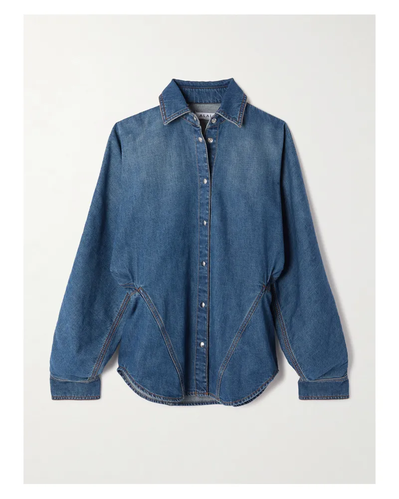 Alaïa Jeanshemd Mit Raffungen - Blau Blau