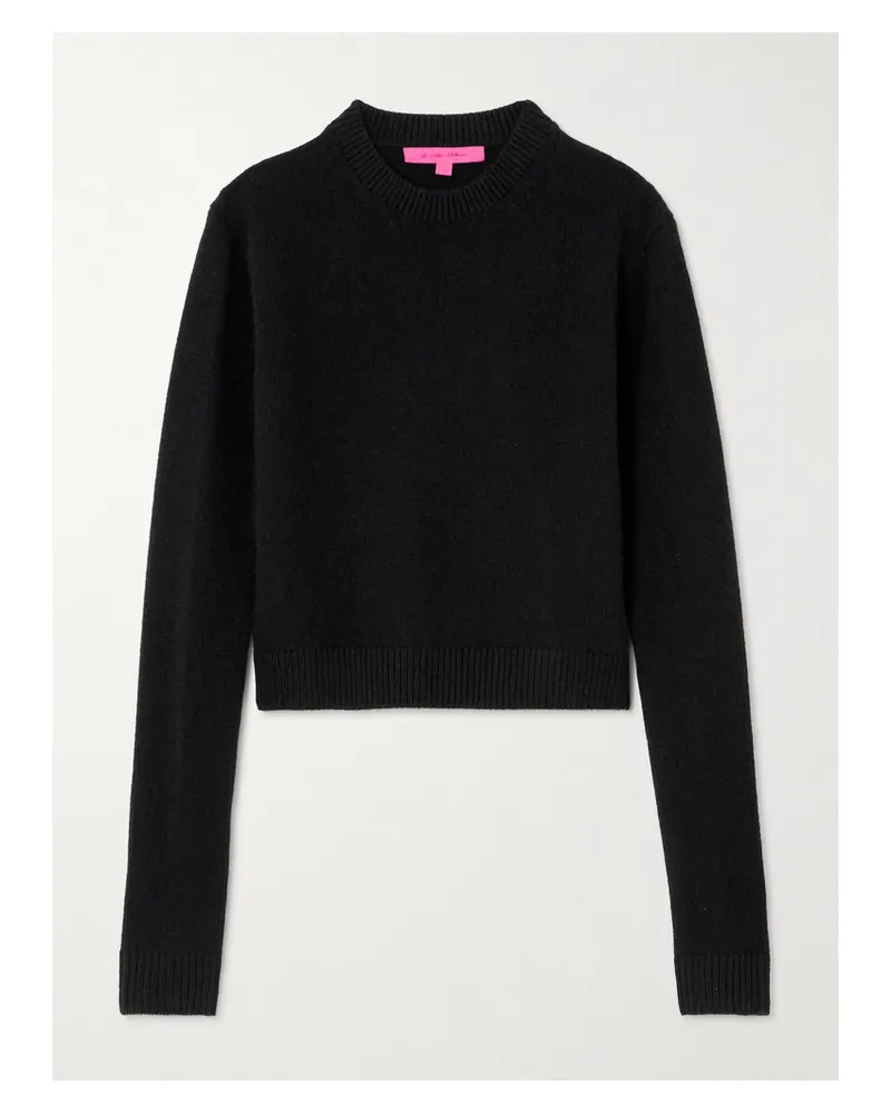 The Elder Statesman Cropped Cashmere Sweater - Black Black