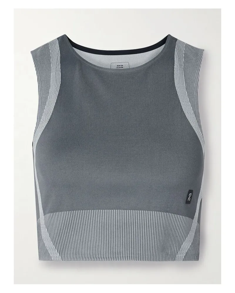 ON Studio Verkürztes Tanktop Aus Recyceltem Geripptem Stretch-material - Grau Grau