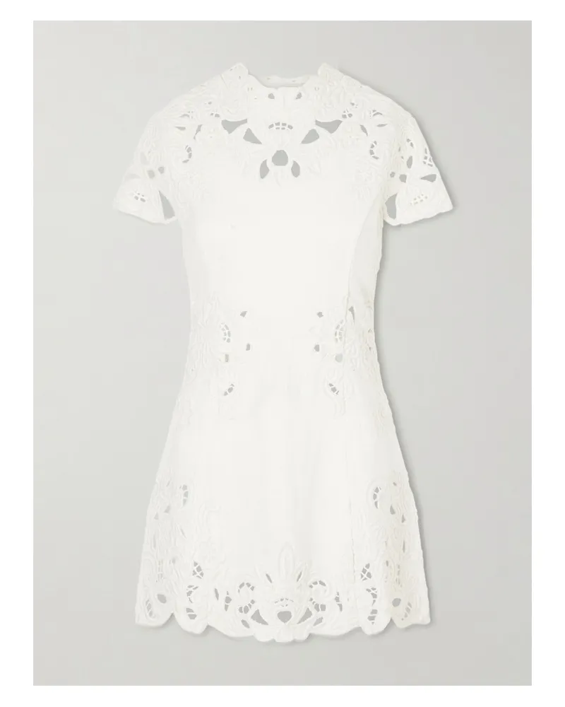 Cult Gaia Zafira Guipure-lace Linen Mini Dress - Neutrals Neutrals