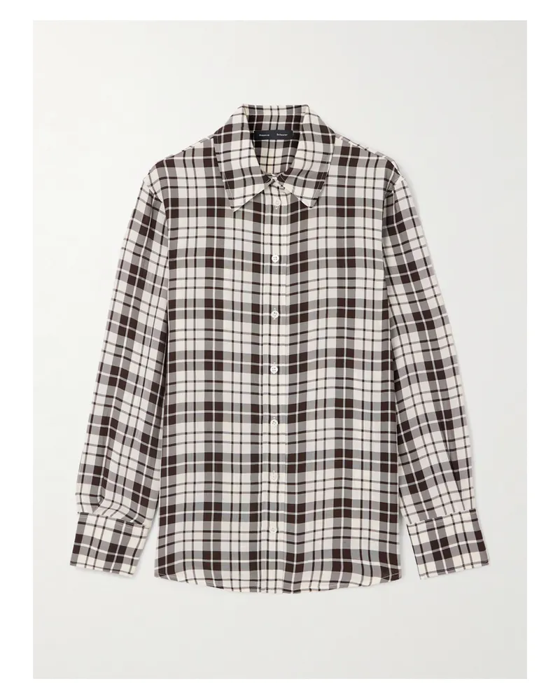 Proenza Schouler Bronwen Hemd Aus Kariertem Twill - Braun Braun