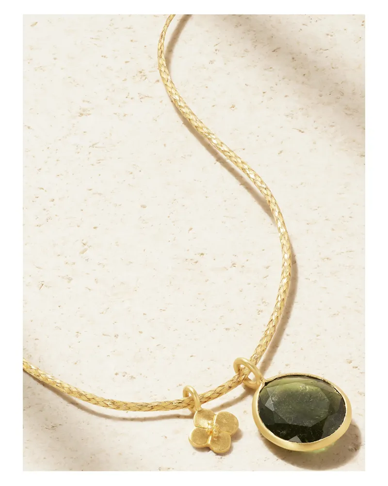Pippa Small Kordelkette Mit Saphir Und Details Aus 18 Karat Gold - Grün Grün