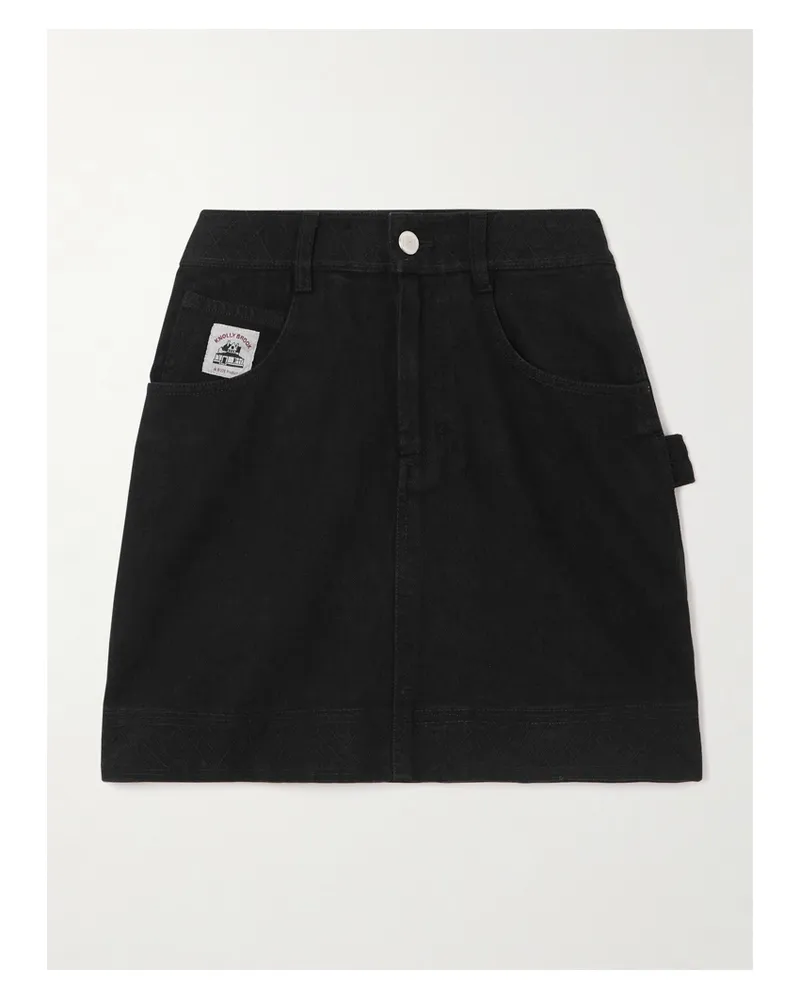 BODE Knolly Brook Mini-jeansrock Mit Stickereien - Schwarz Schwarz