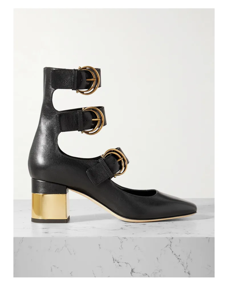 Chloé Alizè Pumps Aus Leder Mit Schnallen - Schwarz Schwarz