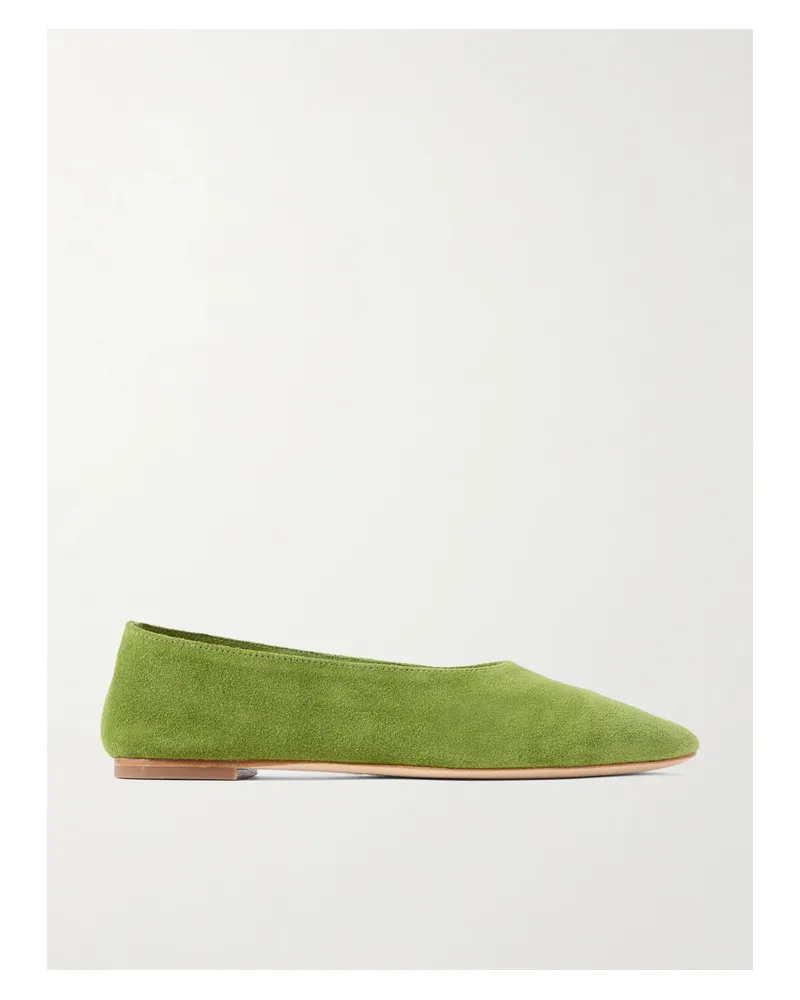 STAUD Alba Ballerinas Aus Veloursleder - Grün Grün