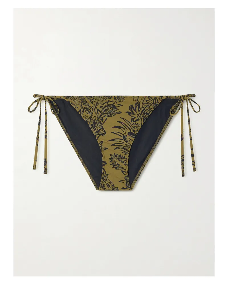 Ulla Johnson Maria Printed Bikini Briefs - Green Green