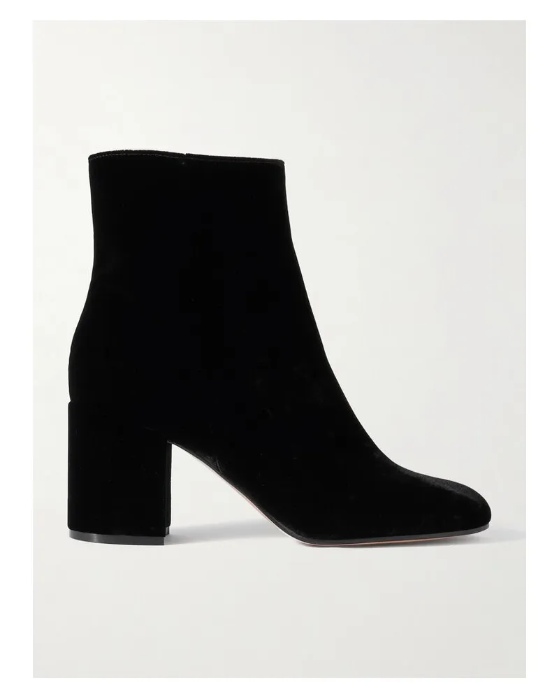 Gianvito Rossi Joelle 70 Ankle Boots Aus Samt - Schwarz Schwarz