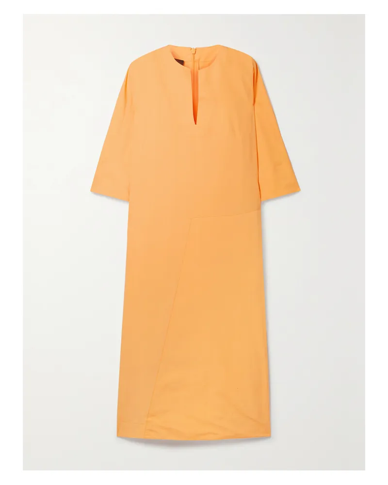 Akris Midikleid Aus Popeline Aus Einer Baumwoll-maulbeerseidenmischung - Orange Orange