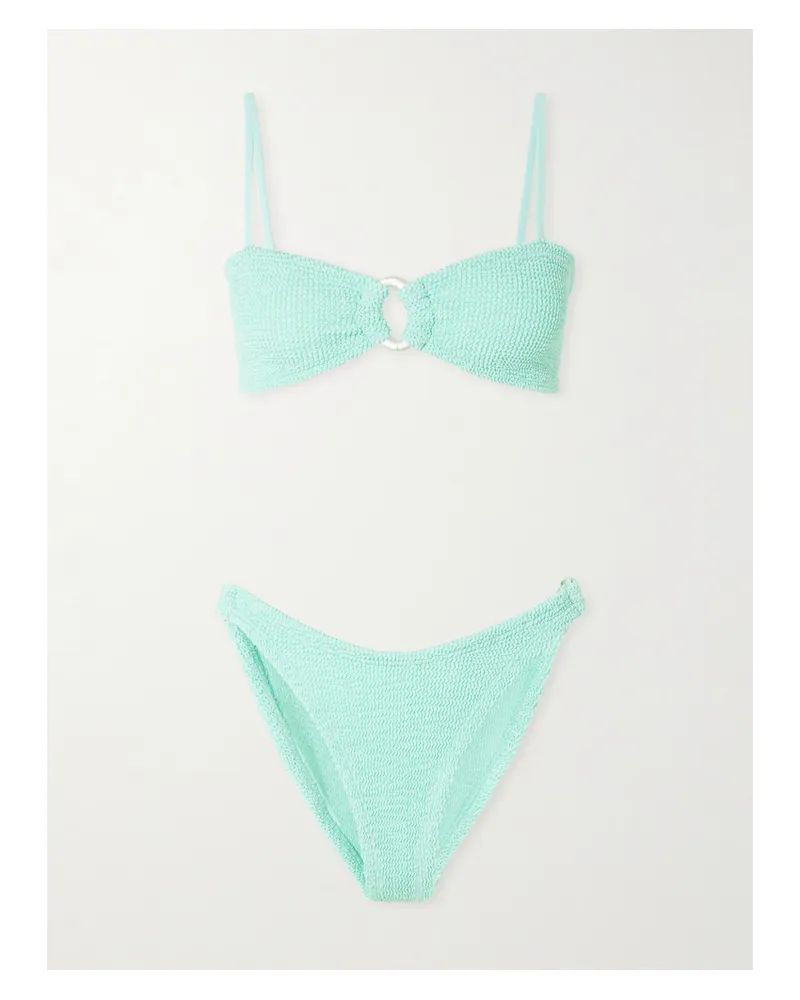 Hunza G Misty Bikini Aus Seersucker Mit Kunstperle - Grün Grün