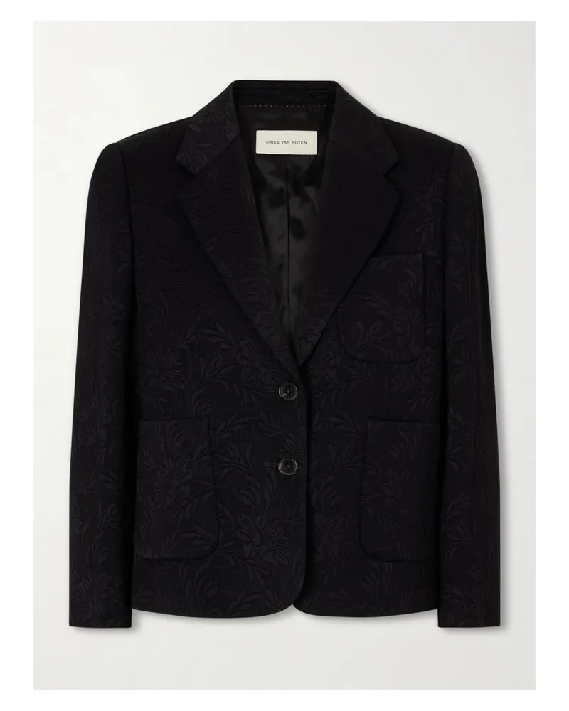 Dries van Noten Bamis Matelassé Floral-jacquard Blazer - Black Black