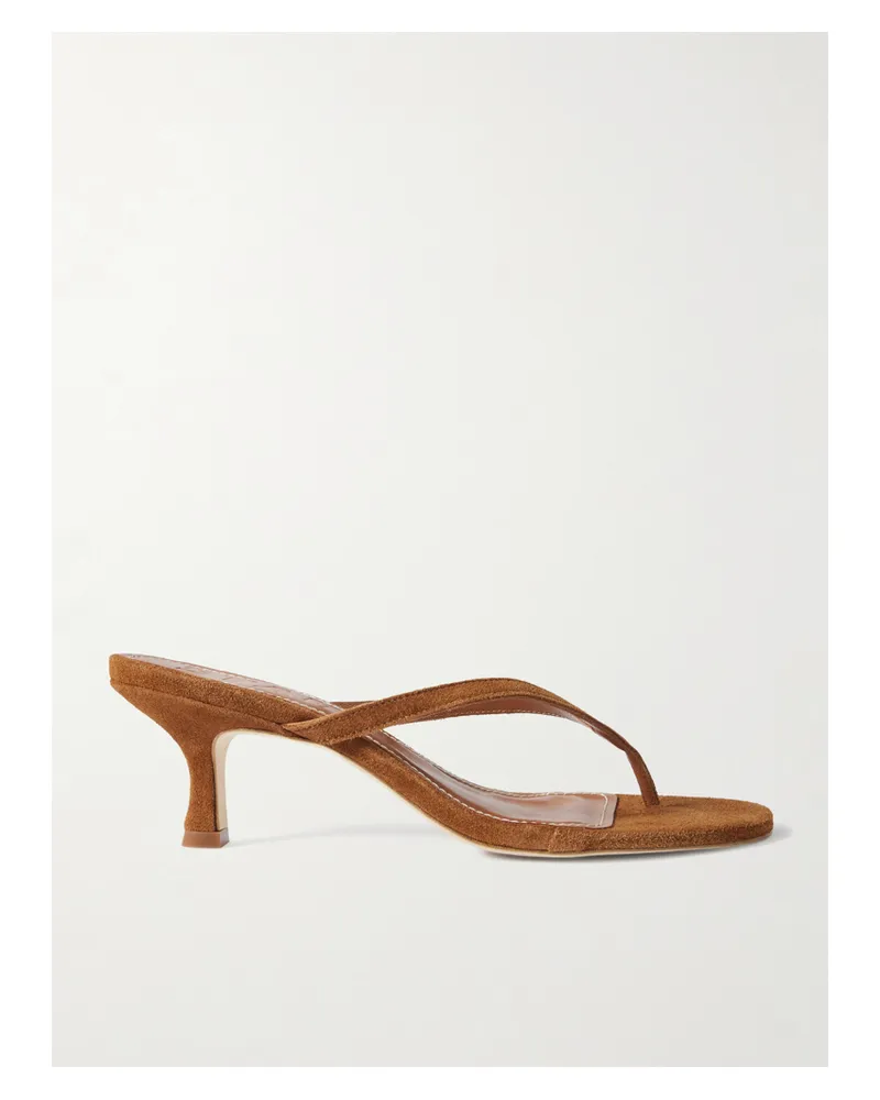 STAUD Freja Sandalen Aus Veloursleder - Braun Braun