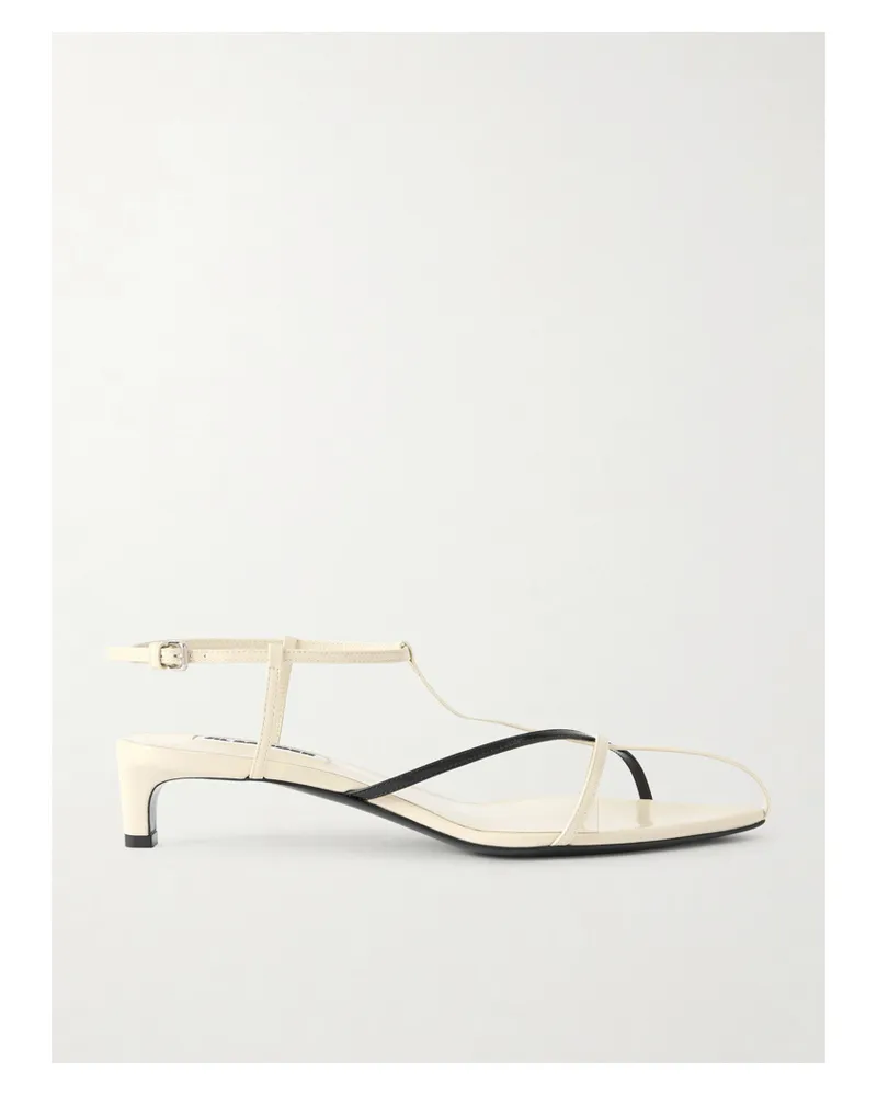 Jil Sander Two-tone Leather Slingback Sandals - Off-white Off-white