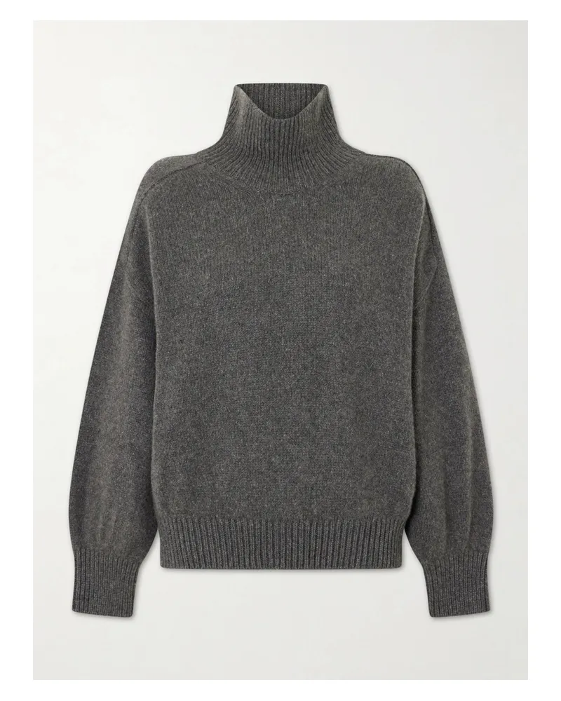 KHAITE Willem Cashmere Turtleneck Sweater - Gray Gray