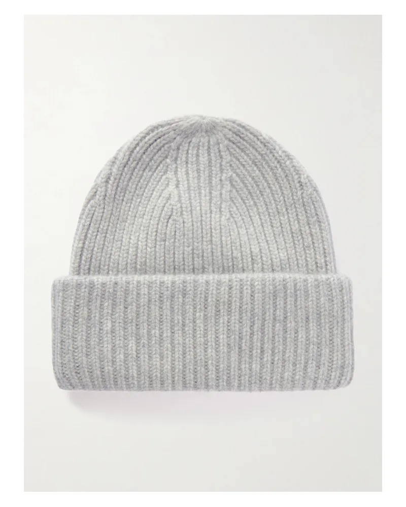 Yves Salomon Beanie Aus Geripptem Kaschmir - Grau Grau