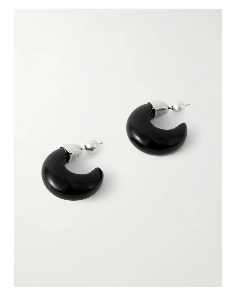 Sophie Buhai Donut Creolen Mit Onyxen Und Details Aus Silber - Schwarz Schwarz