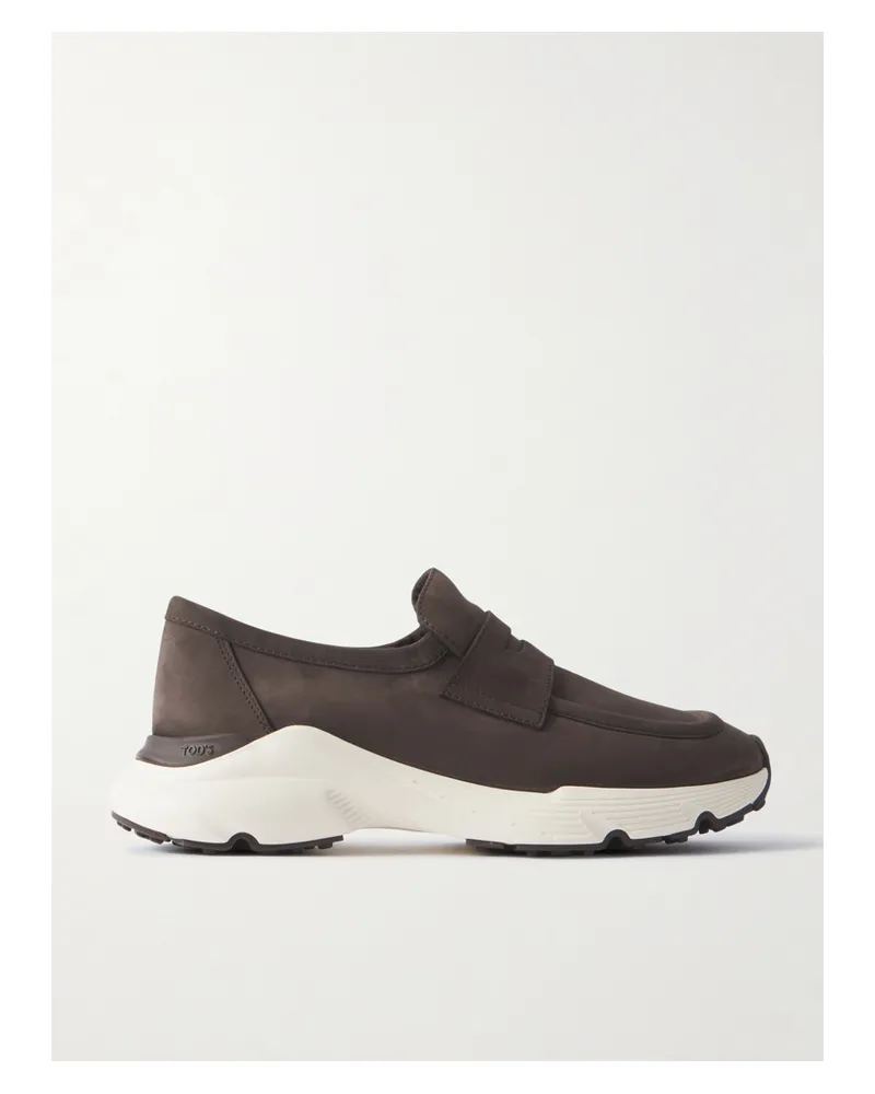 TOD'S Loafers Aus Veloursleder Mit Shearling-futter - Braun Braun