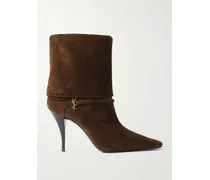 Niki Ankle Boots Aus Veloursleder Mit Verzierung - Braun