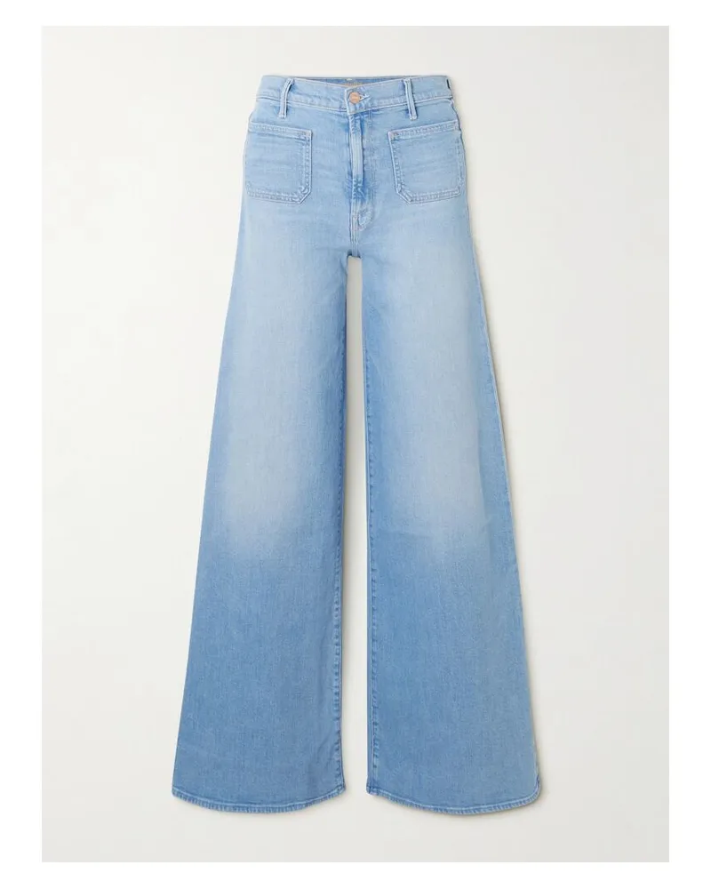 Mother The Patch Pocket Undercover Sneak Hoch Sitzende Jeans Mit Weitem Bein - Blau Blau
