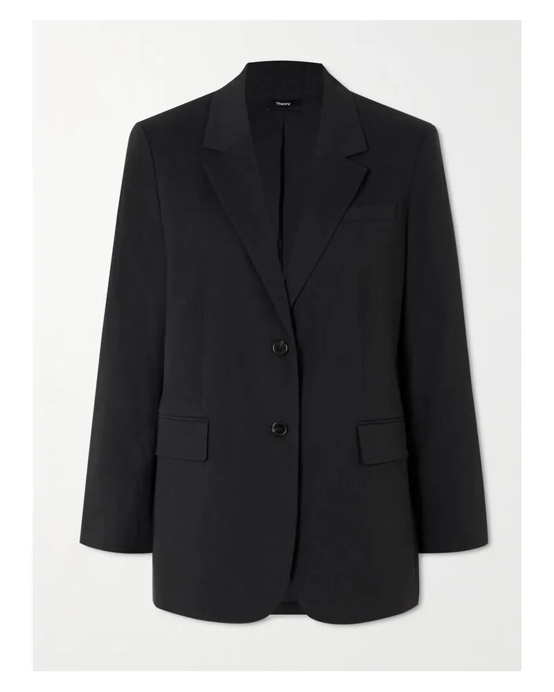 Theory Blazer Aus Einer Leinenmischung - Schwarz Schwarz