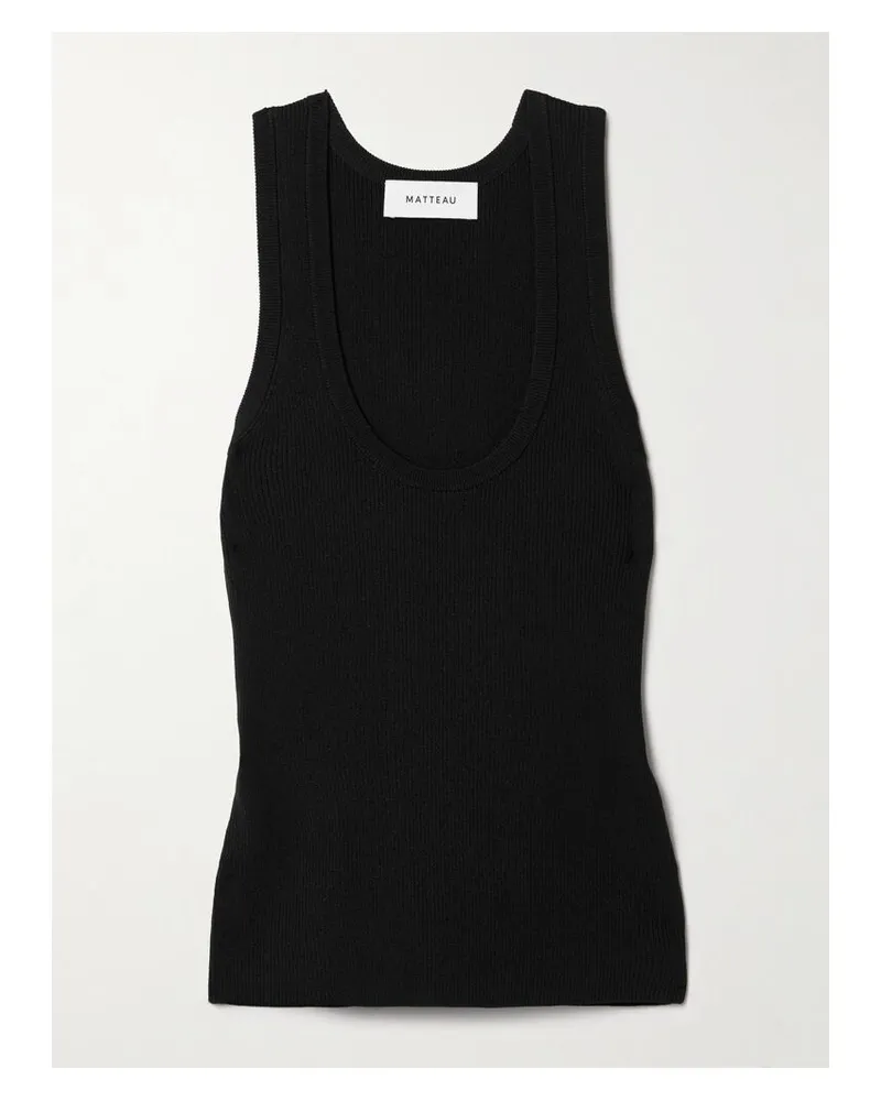 Matteau Tanktop Aus Rippstrick - Schwarz Schwarz