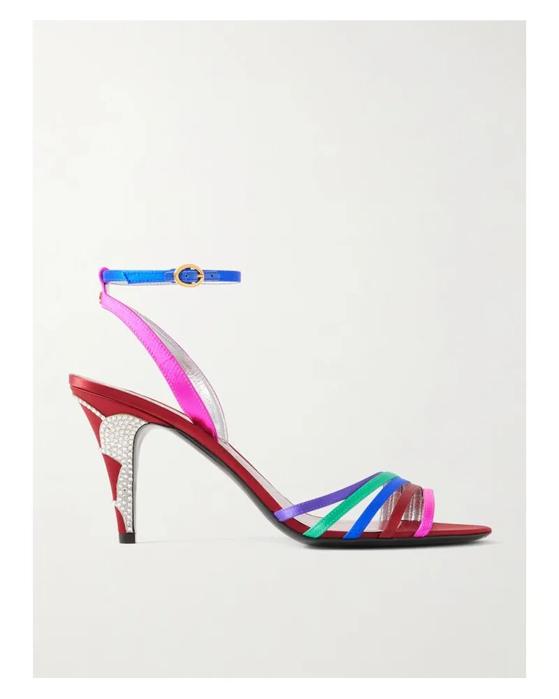 Valentino Garavani Ladycrush 85 Sandalen Aus Satin Mit Kristallen - Mehrfarbig Mehrfarbig