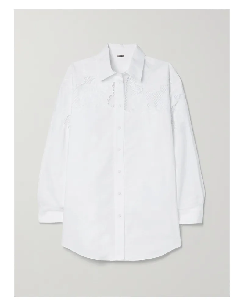 Adam Lippes Hemd Aus Baumwollpopeline Mit Lochstickerei - Weiß Weiß