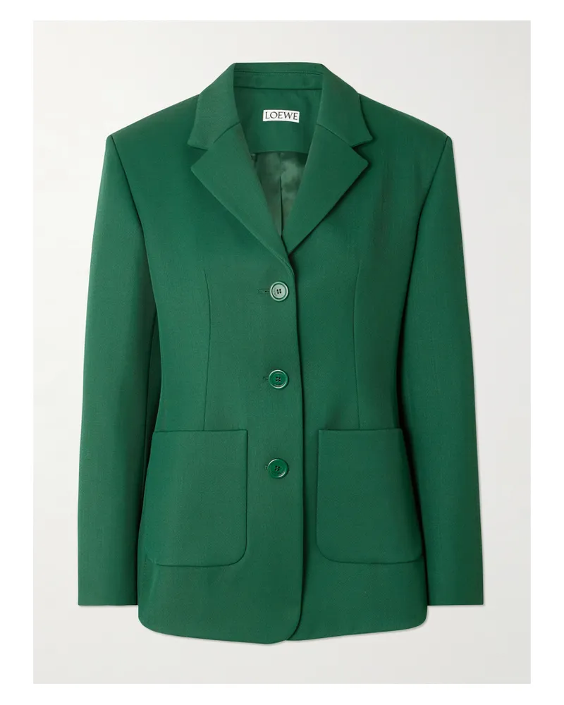 Loewe Blazer Aus Twill Aus Einer Wollmischung - Grün Grün