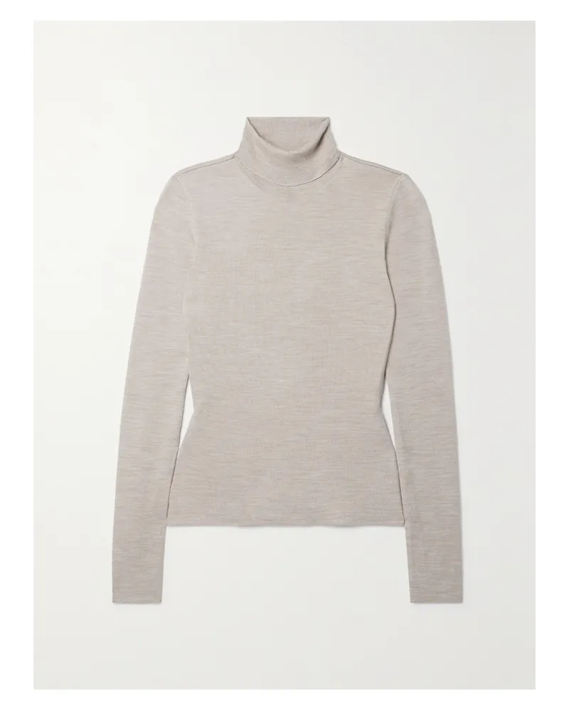 Gabriela Hearst May Wool, Cashmere And Silk-blend Turtleneck Sweater - Neutrals Neutrals
