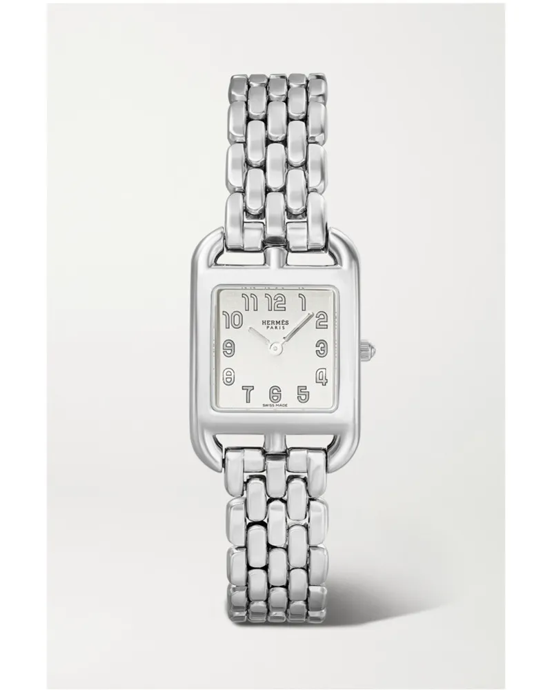 Hermès Cape Cod 31 Mm Kleine Uhr aus Edelstahl Silber