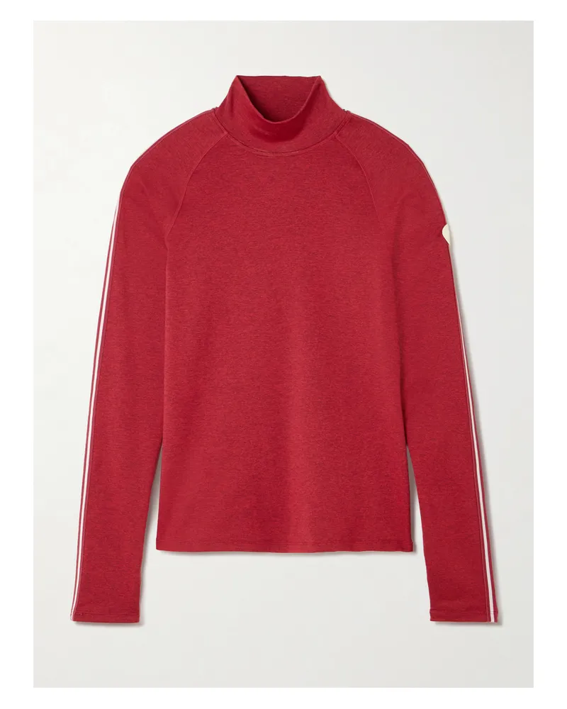 Varley Always Warm Baselayer Aus Jersey Mit Gestreiften Ripsbandbesätzen Und Applikation - Rot Rot