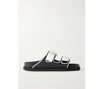 Arizona Bow-detailed Grosgrain-trimmed Satin Sandals - Black