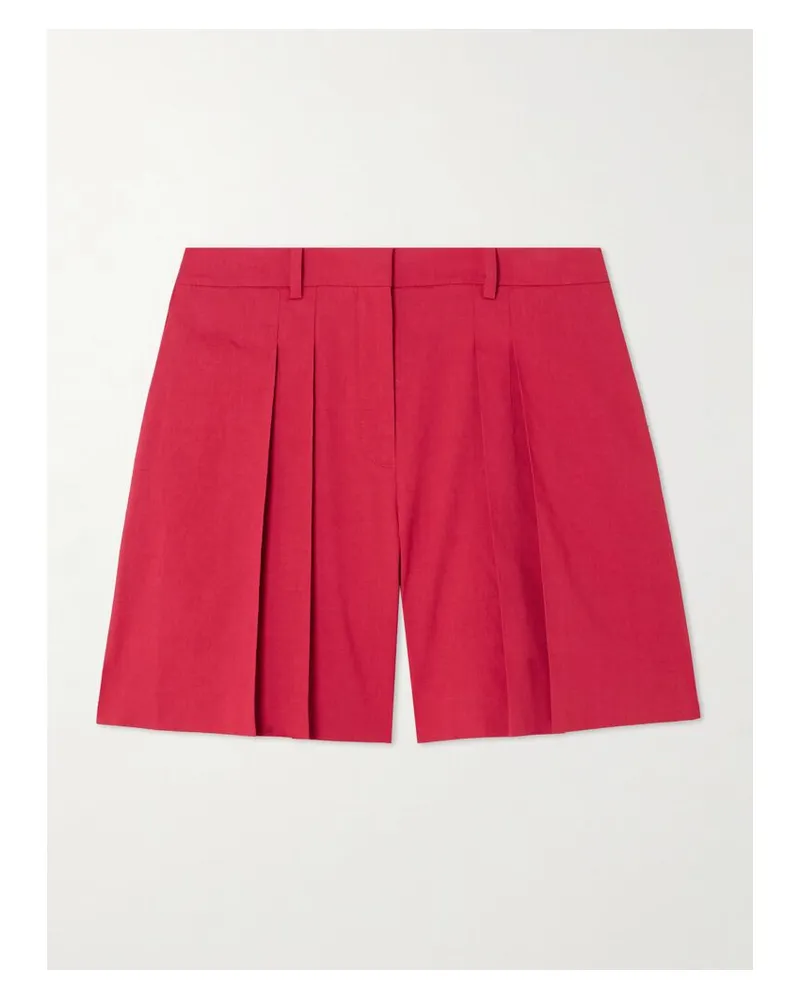 Theory Shorts Aus Einer Leinenmischung Mit Falten - Rot Rot