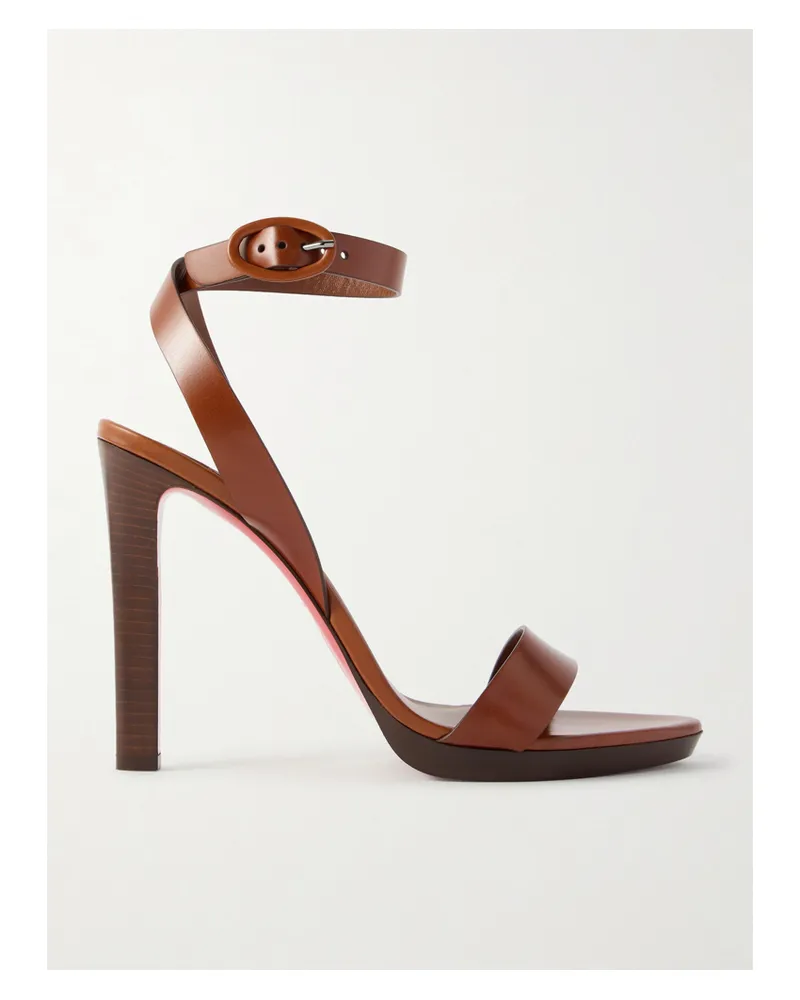 Christian Louboutin Fanny Leather Platform Sandals - Brown Brown