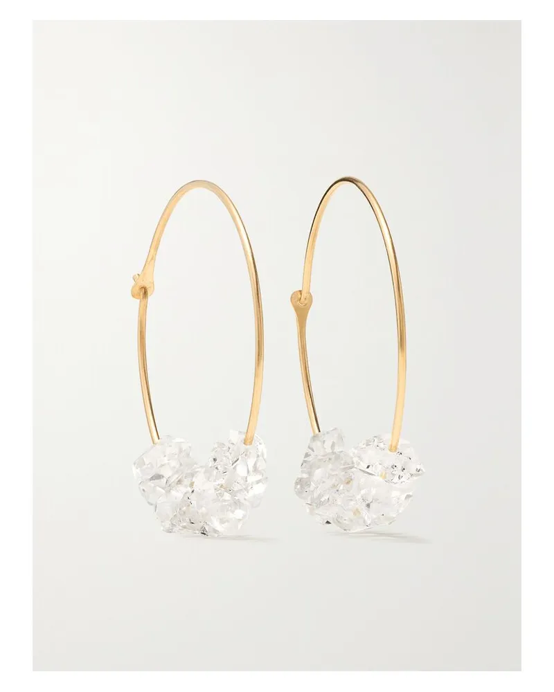 Melissa Joy Manning Creolen Aus Recyceltem 14 Karat Gold Mit Herkimer-diamanten Gold