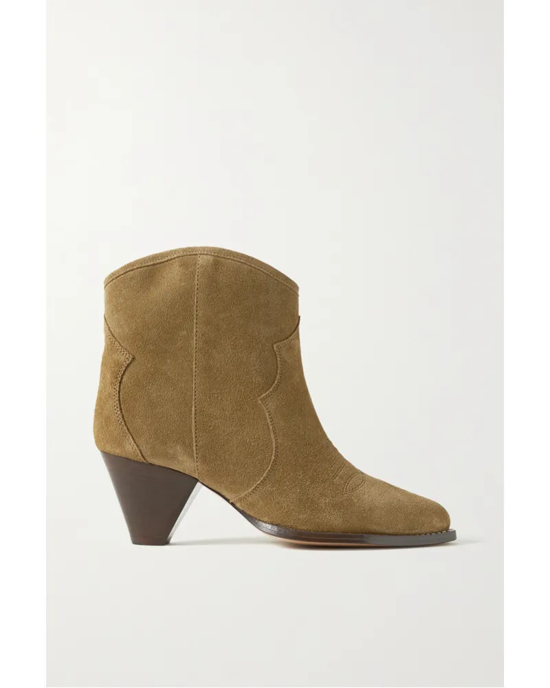 Isabel Marant Darizo Ankle Boots aus Veloursleder Braun