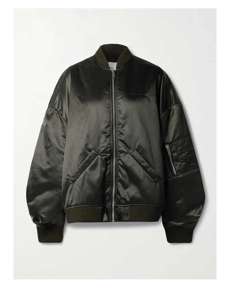 HALFBOY Oversized-bomberjacke Aus Wattiertem Shell Mit Stickerei - Grün Grün